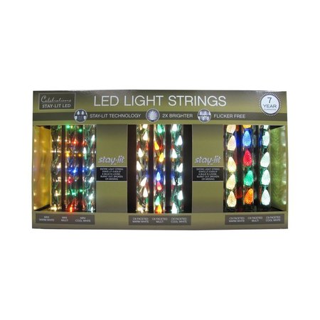 CELEBRATIONS Stay-Lit LED Mini Multicolored String Christmas Lights ACESTAYLITDSPLY